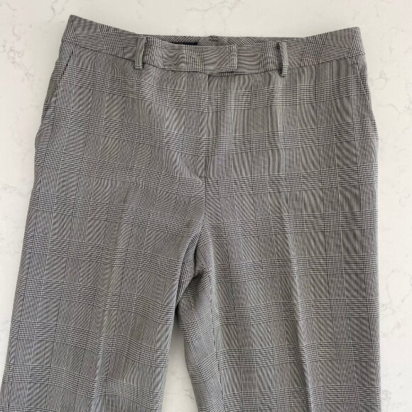 Brooks Brothers Petite Glen Check Lined Straight Leg Wool Pants Blk Wht Sz 12P - Picture 5 of 10